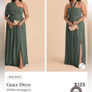 BIRDY GREY Grace Chiffon Eucalyptus Dress